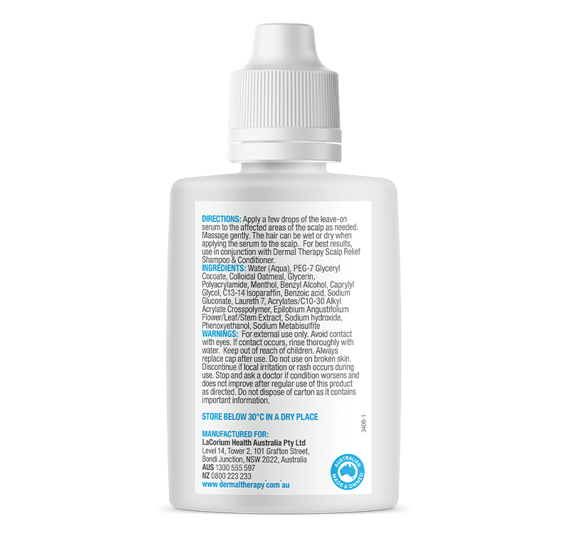Scalp Relief Serum Back of Bottle Image
