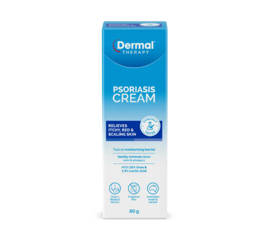 Front View of Dermal Therapy Psoriasis Cream Packaging