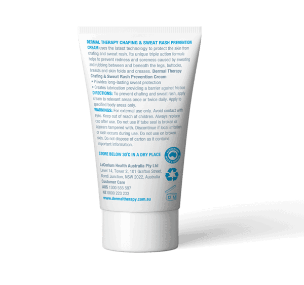 Chafing & Sweat Rash Prevention Cream Anti chafing cream Dermal Therapy