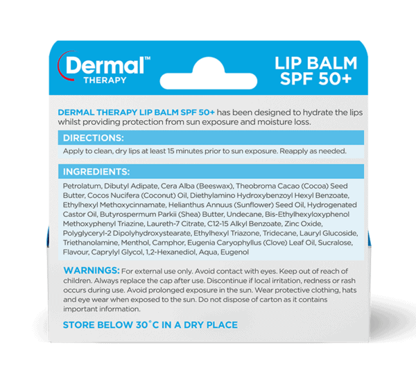 Lip Balm SPF 50+ How to protect your lips from sunburn Dermal Therapy