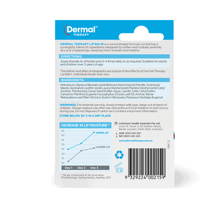 Lip Balm Original Tub Best moisturising lip balm Dermal Therapy