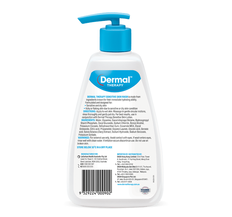 Sensitive Skin Wash Body wash for sensitive skin Dermal Therapy