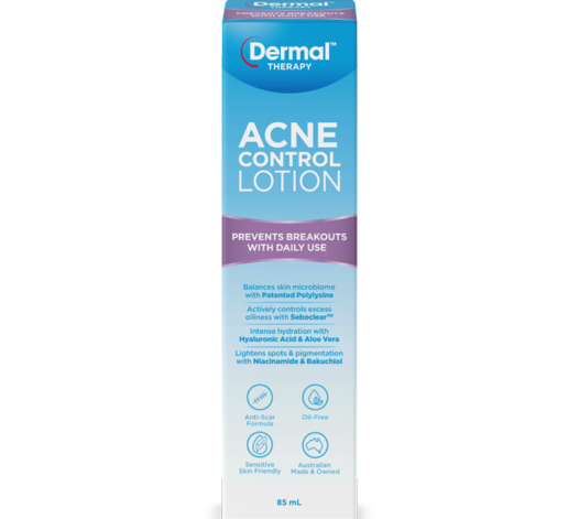 Dermal Therapy Acne lotion front of carton