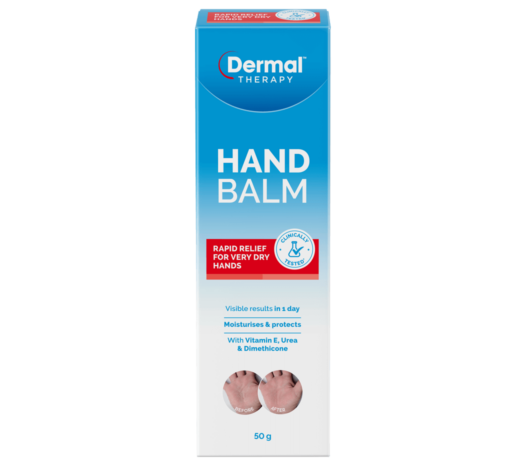 Front view of Dermal Therapy Hand Balm packaging