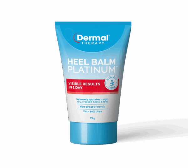 Front View of the Tube For Dermal Therapy Heel Balm Platinum