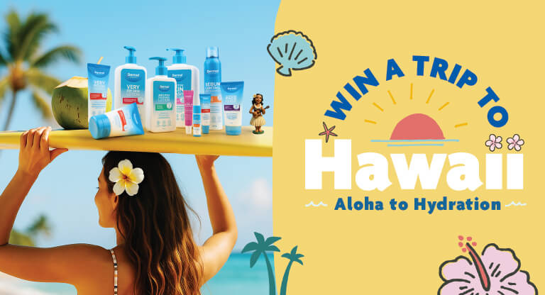 Dermal Therapy product promotion with chance to win a trip to Hawaii