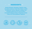 Ingredients of Dermal Therapy Heel Magic with icons showing clinically tested, Australian made, podiatrist recommended, and visible results.