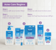 Dermal Therapy Acne Care Regime showing Acne Control Wash, Acne Spot Cream, Acne Control Clear Patch, Acne Control Lotion and Oil-Free Face Sunscreen SPF50+